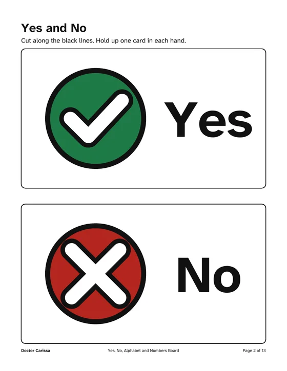 Yes and No as two large cards