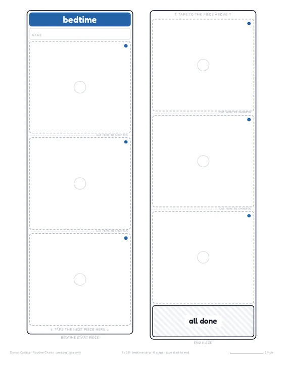 Routine Charts: the bedtime strip